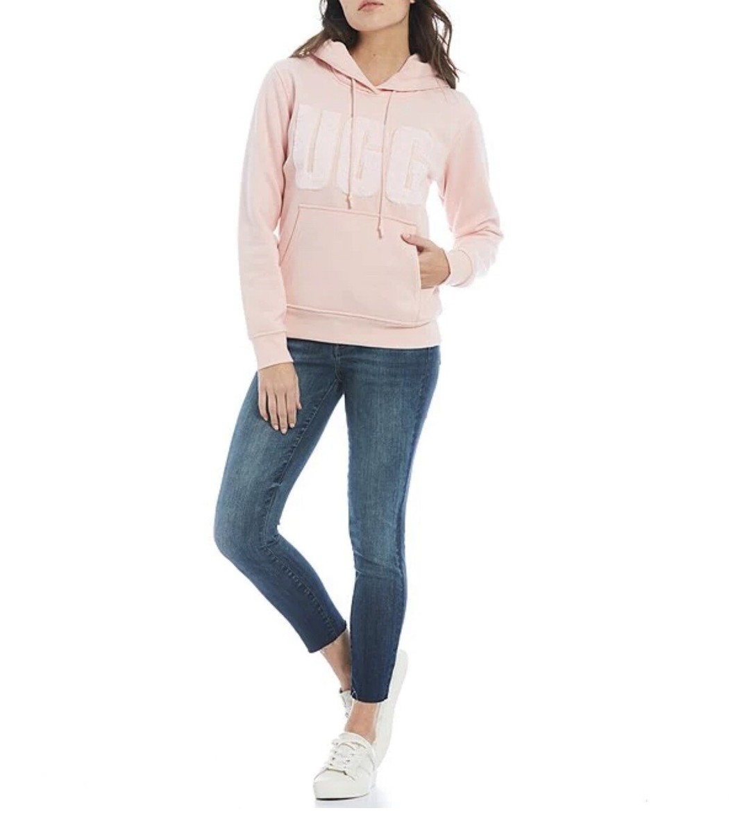 NEW WOMENS SIZE S UGG REY FUZZY LOGO HOODIE PULLOVER NEW WOMENS SIZE S UGG REY FUZZY LOGO HOODIE PULLOVER