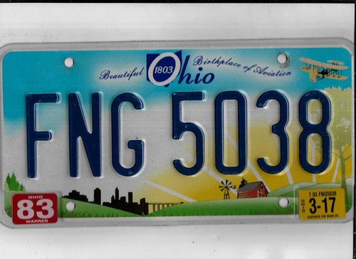 OHIO passenger 2017 license plate