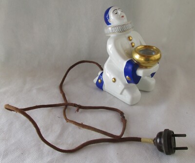PIERROT NIGHT LAMP PERFUME BURNER A.L. Made in France ART DECO ALADIN ? WORKS
