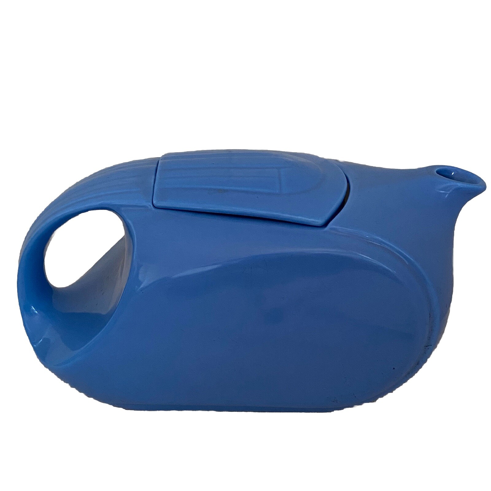 vintage Hall China Co USA Pitcher Westinghouse Streamline water jug blue 40s MCM