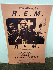 R.E.M. 1983 Athens Georgia I and I Club Cardstock Concert Poster 12"x18"