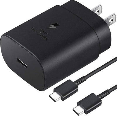 Samsung 25W USB C Super Fast Charging Wall Charger with 5FT Type C Cable Compati