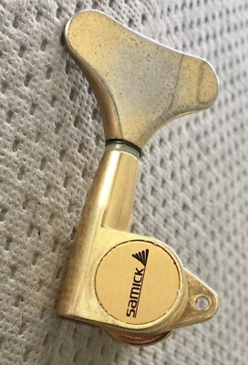 Vtg Samick Saturn Bass Guitar Original Logo Bass Side Gold Tuner Tuning Peg