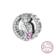 MULA 925 Sterling Silver DIY Charm Love Mother Embrace AAA CZ For Women Bracelet