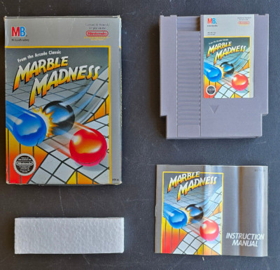 Marble Madness (Nintendo NES, 1989) Complete CIB