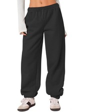 Women's Fleece Lined Sweatpants Thermal Winter High Waisted Sweat Pants Inter...