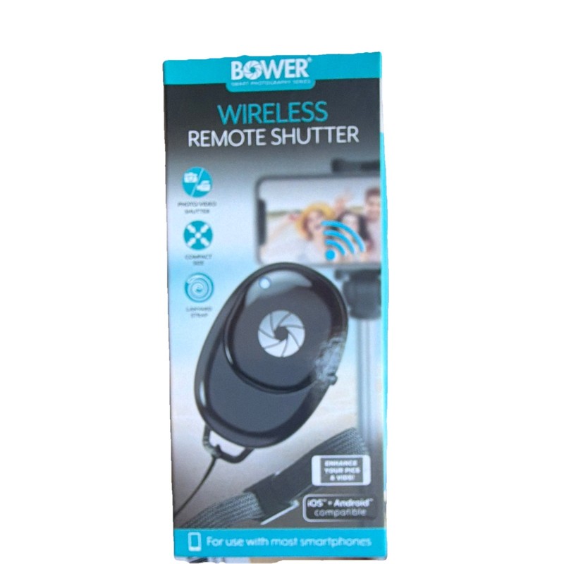 Bower WA-RMTS Bluetooth Wireless Smartphone Remote Shutter Release 30 ft Black