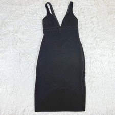 Express Women's Velvet V-Neck Bodycon Midi Dress Size 2 Cocktail Sexy Glam Goth