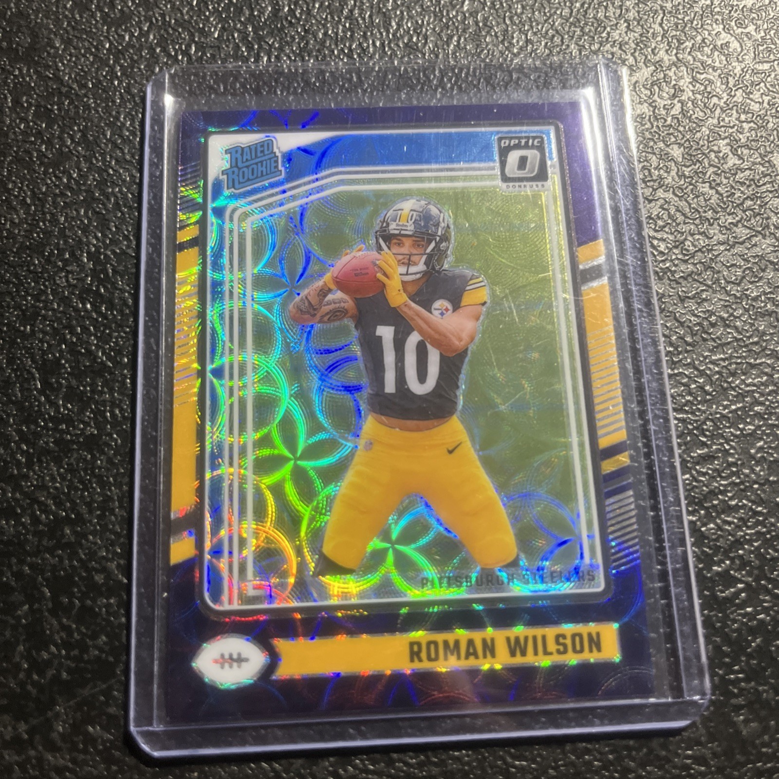 2024 Donruss Optic #285 Roman Wilson Purple Scope Steelers