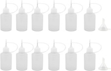12 Pcs Precision Tip Applicator Bottles, 1 Ounce Translucent Glue Bottles, with