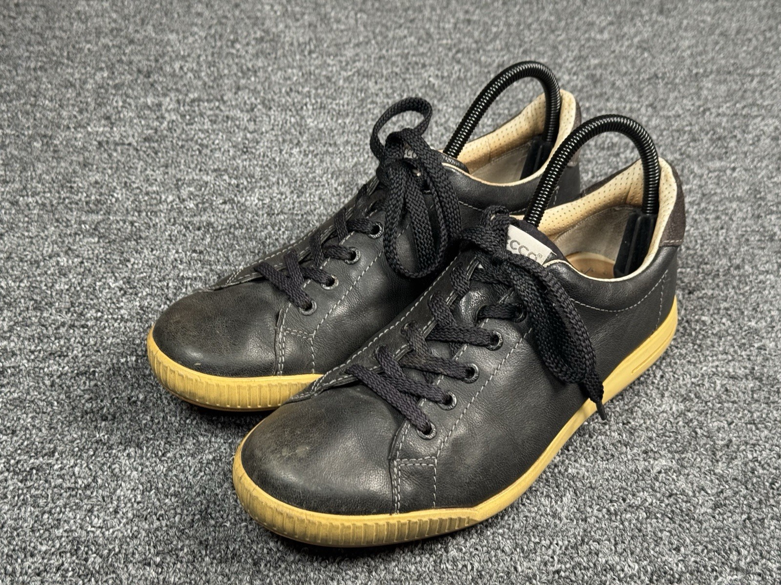 Ecco Golf Shoe Mens Size 8/8.5 Black Leather  Athletic Soft 