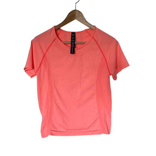 Hind Womens Medium Neon Pink Coral Mesh Activewear Running Training Shirt M