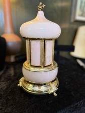 Vintage Reuge Carousel Music Box Lipstick Cigarette Baby Pink Marble *READ!*