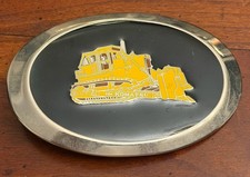 Vintage Komatsu Bulldozer Dozer Belt Buckle Heavy Equipment Construction Enamel