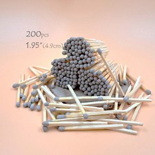 200 Wooden Matches Gray Tips 4.9cm 1.95" Candle Craft Decor