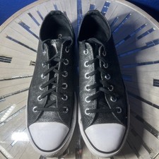 Converse Chuck Taylor All Star Women's Glitter Black Sneakers 569377C Sz 10