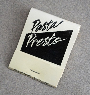 Vintage Pasta Presto Restaurant New York City Matchbook