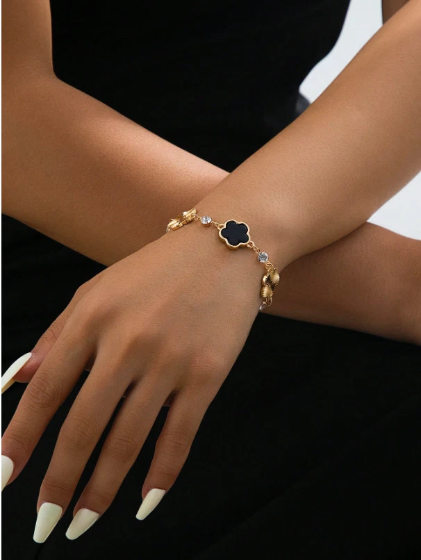 Lujoso brazalete adornado con diamantes de imitación 925 para mujer joyería regalo Foto 2 de 4