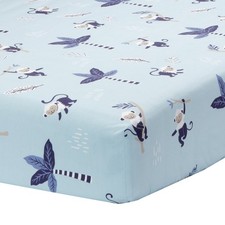 Lambs  Ivy Jungle Party 100 Cotton Monkey/Palm Tree Fitted Crib Sheet