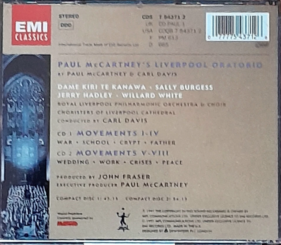 Paul Mc Cartney-Liverpool Oratorio, Do-CD, 1991, UK, Label EMI Classical - Bild 2 von 4