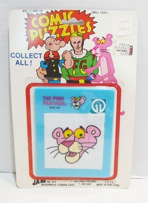 THE PINK PANTHER 1981 COMIC PUZZLES SLIDING TILE PUZZLE by JA-RU MOC UNUSED NOS 