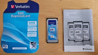Verbatim ExpressCard SSD 64GB Go PCIe-Flashspeicher für Laptops (selten,Rarität)
