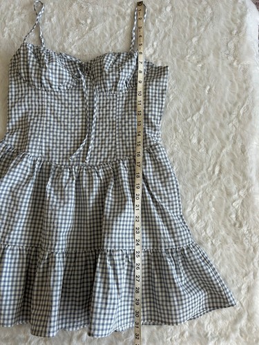 NWT RSQ Gingham Print Ruffle Mini Dress Western Cottage Coquette - Large - Picture 7 of 7
