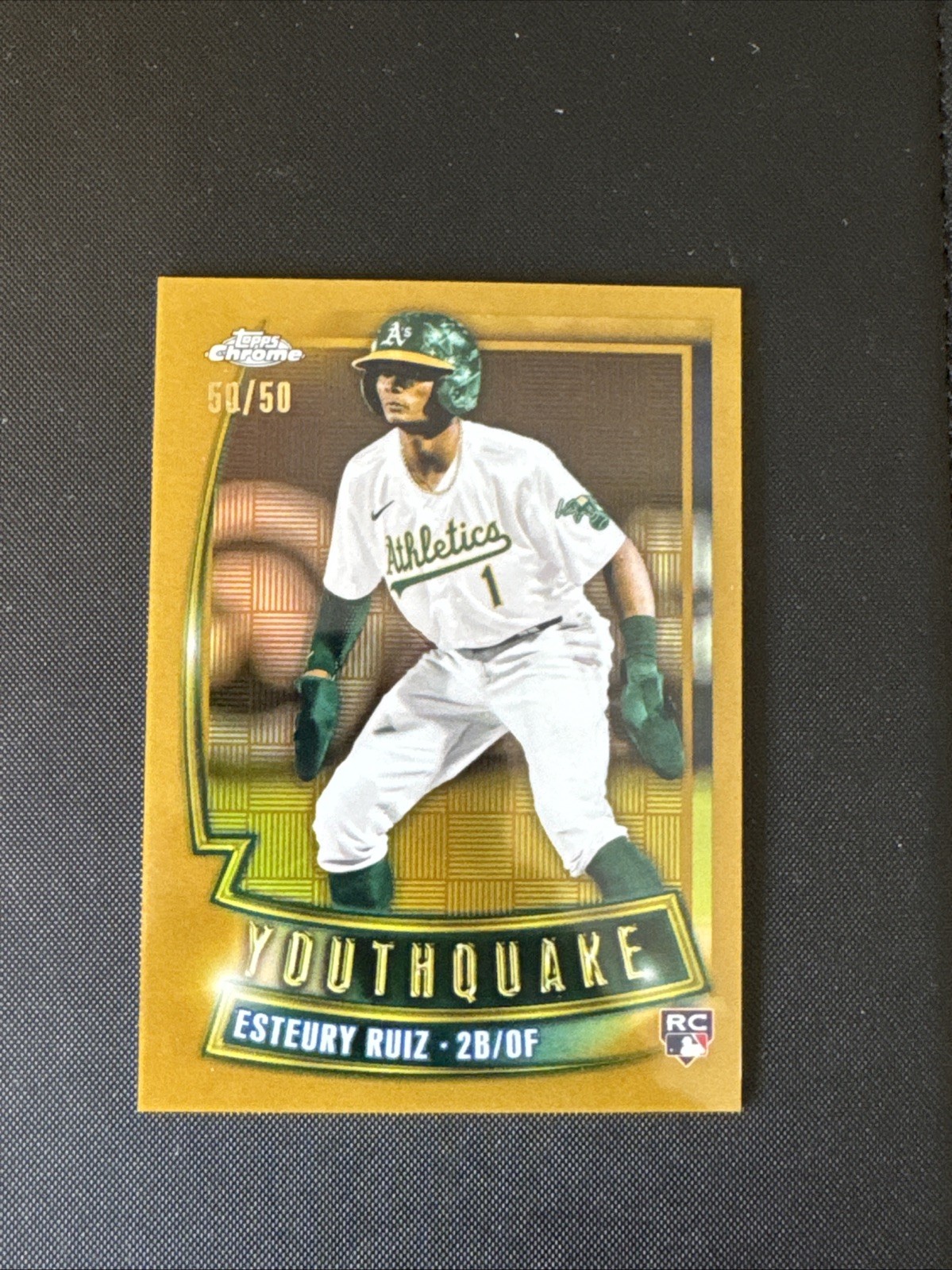 Esteury Ruiz 2023 Topps Chrome Youthquake Gold Refractor RC #'d 50/50 Athletics