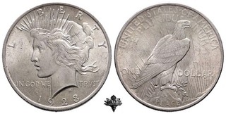 USA 1 Peace dollar 1923 Philadelphia SILVER Silbermünze United States