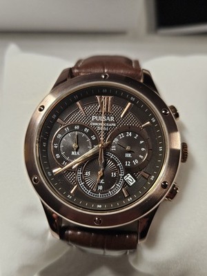 Pulsar Chronograph Sammler Uhr VK63-X017 Lederband