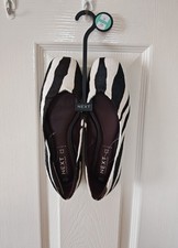 NEXT Ladies Zebra Forever Comfort Leather Square Toe Ballerina Flats Size 5W