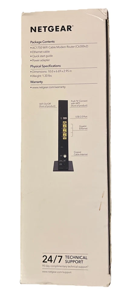 Netgear AC1750 WiFi Cable Modem Router C6300 DOCSIS 3.0 - Image 2 of 4