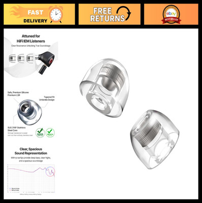 Stainless Steel Core IEM Ear Tips - Premium Replacement Earbud Tips for Comfort