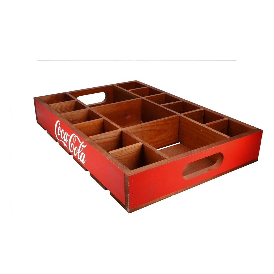 Coca Cola Echtholz Tablett Serviertablett Terrasse Vintage Ausführung