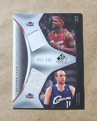 LEBRON JAMES / ILGAUSKAS ~~ ( sp  /100 )  AUTHENTIC FABRICS ~~ 2006 sp game used