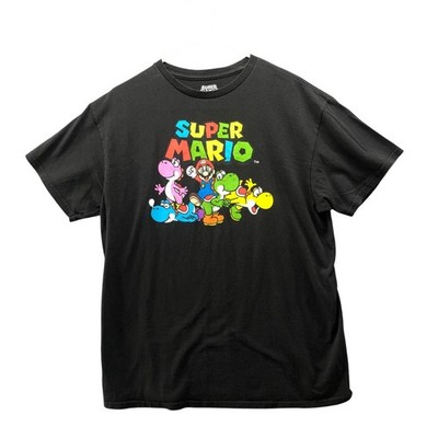 Nintendo Super Mario Yoshi Graphic T-Shirt Mens L Black Short