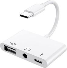 USB C to USB Adapter for Macbook, 3-In-1 USB C to USB-A OTG Splitter with 3.5Mm
