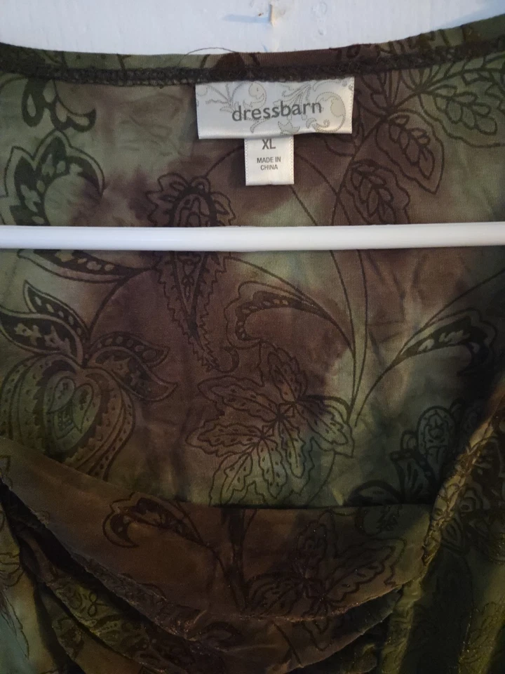 Vestido Granero Verde Floral Ajustado Mujer Top XL Hada Capricho Bosque Y2K Acanalado Foto 2 de 4