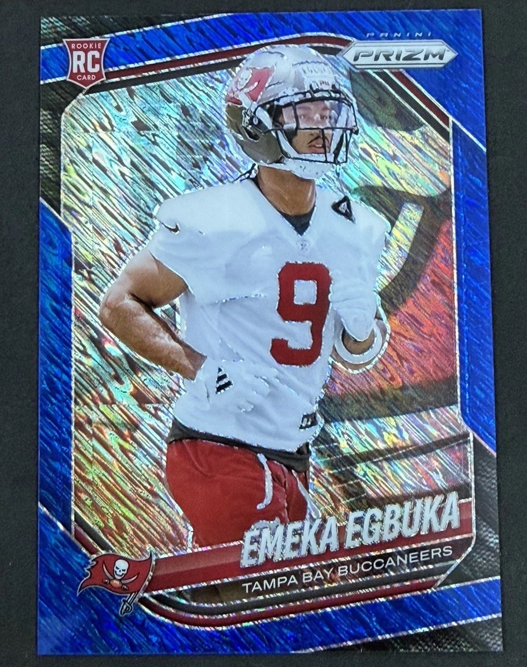 EMEKA EGBUKA 2025 PANINI PRIZM FORL  #351 ROOKIE BLUE SHIMMER RC /35 BUCCANEERS