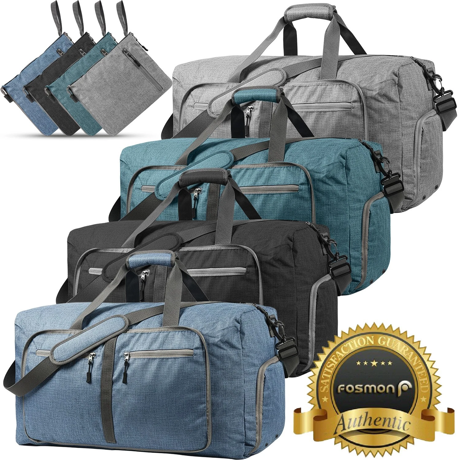 Fosmon 65L Duffle Bag for Travel Sports Gym Weekender Bag With Shoe Compartment
