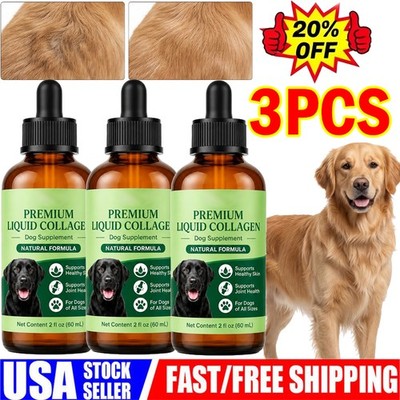 3X Clover Collagen For Dogs,Joint Mobility Support,Skin & Coat Supplement Drops