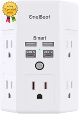 One Beat 1680J 3 Side Power Strip Multi Plug Expander, Surge Protector, 5 Outlet