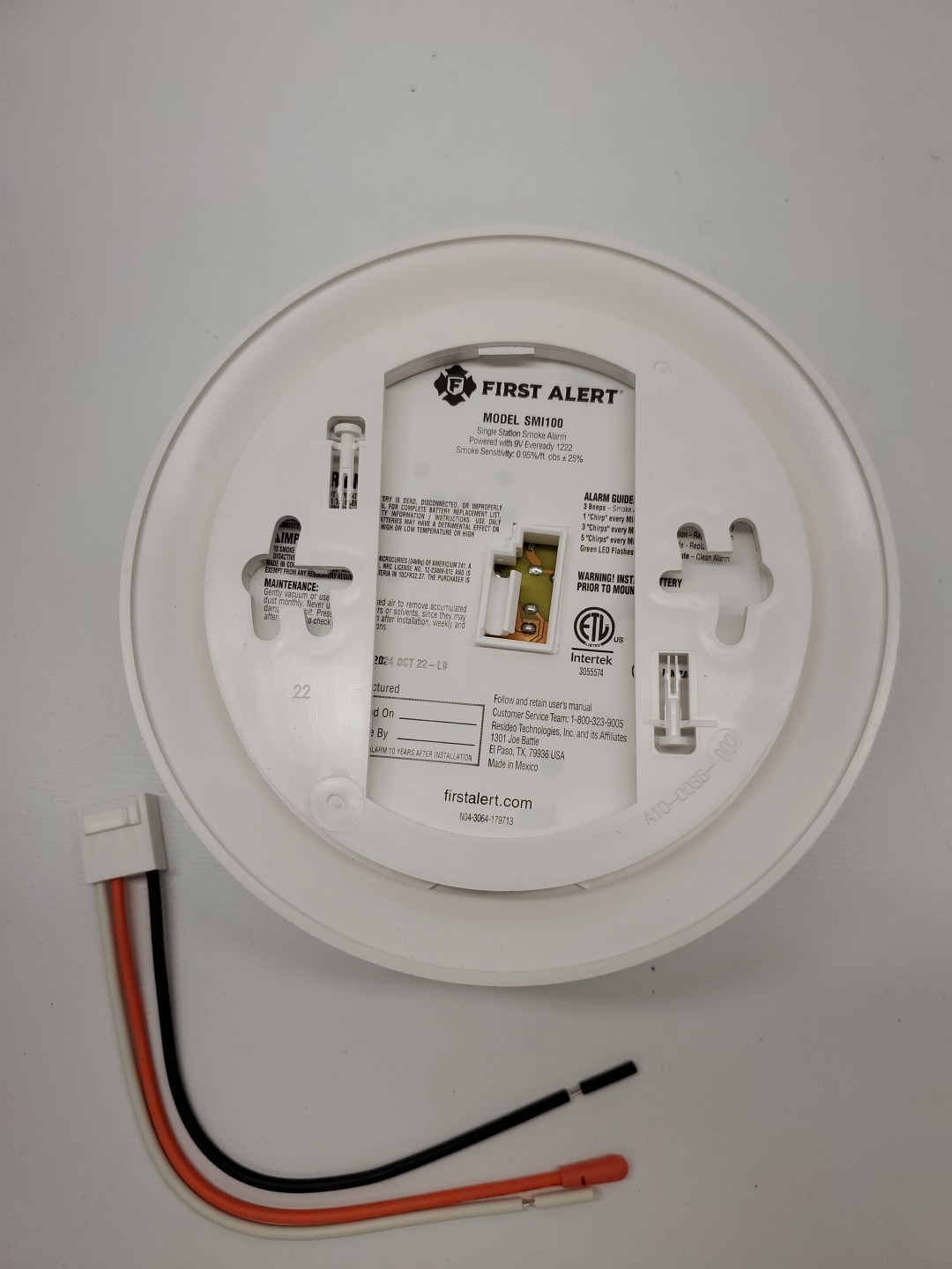 First Alert SMI105-AC Smoke Alarm Hardwired Interconnect 10yr Backup 1pk