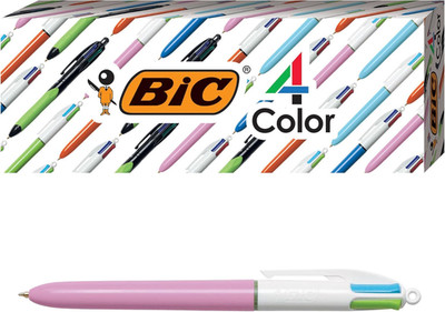 4-Color Fashion Ballpoint Pen, Medium Point (1.0Mm), Assorted Fashion Ink Colors