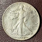 1943-D Walking Liberty Half Dollar - 90% Silver - Strong details - Cleaned