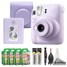 Fujifilm Instax Mini 12 Camera Lilac Purple w/ 80 Film, Cleaning Kit Album