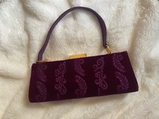 Vintage La Regale Plum Velvet Embroidered Evening Bag | 80s/90s Aesthetic
