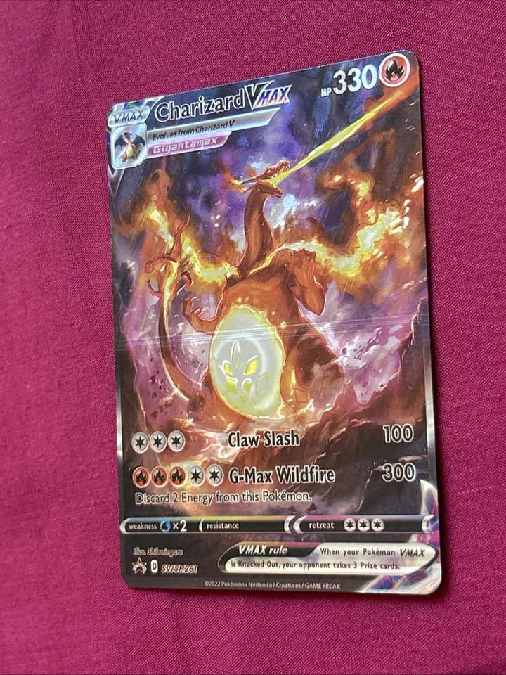 Charizard VMAX Holographic Shiny Card Iridescent Custom Holo Card - Image 4 of 4