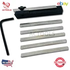 New Small Lathe Mini Cut Off Parting Tool Holder 8mm With 5mm M2 HSS 6 Pcs Blade