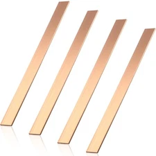 Gisafai 4 Pieces C110 Copper Flat Bar 1/8" x 1" x 12" Long Solid Copper Bus B...